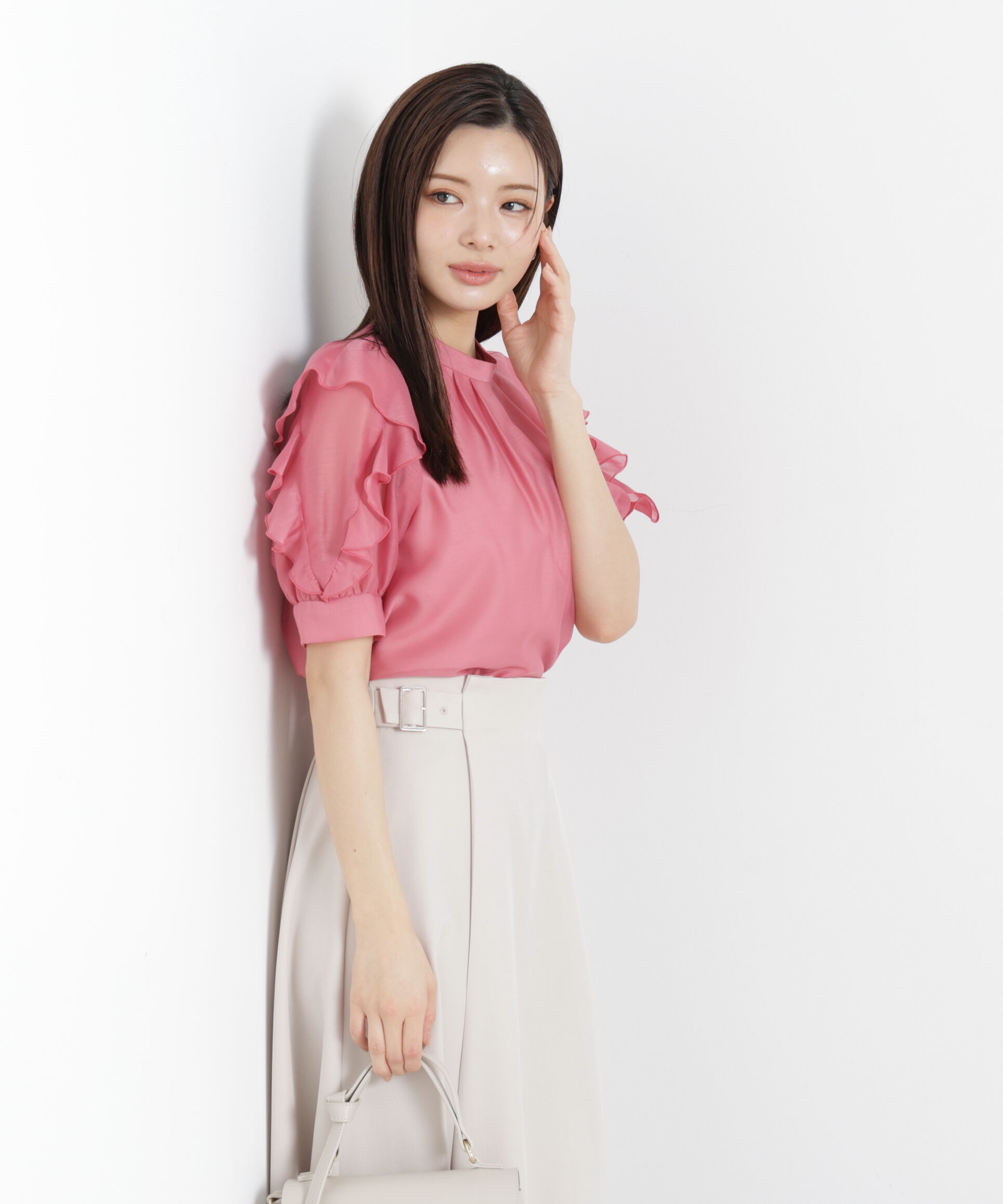 PROPORTION BODY DRESSING「＜ウォッシャブル＞フリルスリーブタックブラウス　26SS」|シャツ・ブラウス|