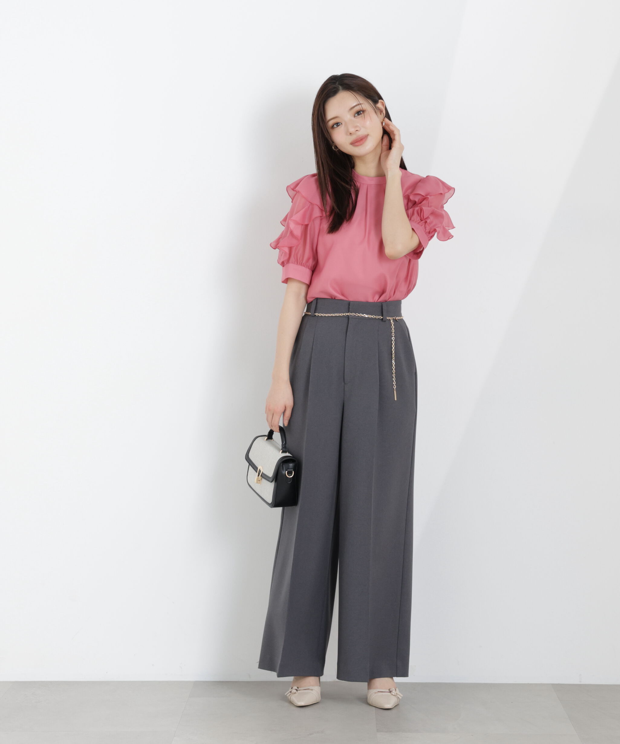 PROPORTION BODY DRESSING「＜ウォッシャブル＞フリルスリーブタックブラウス　26SS」|シャツ・ブラウス|