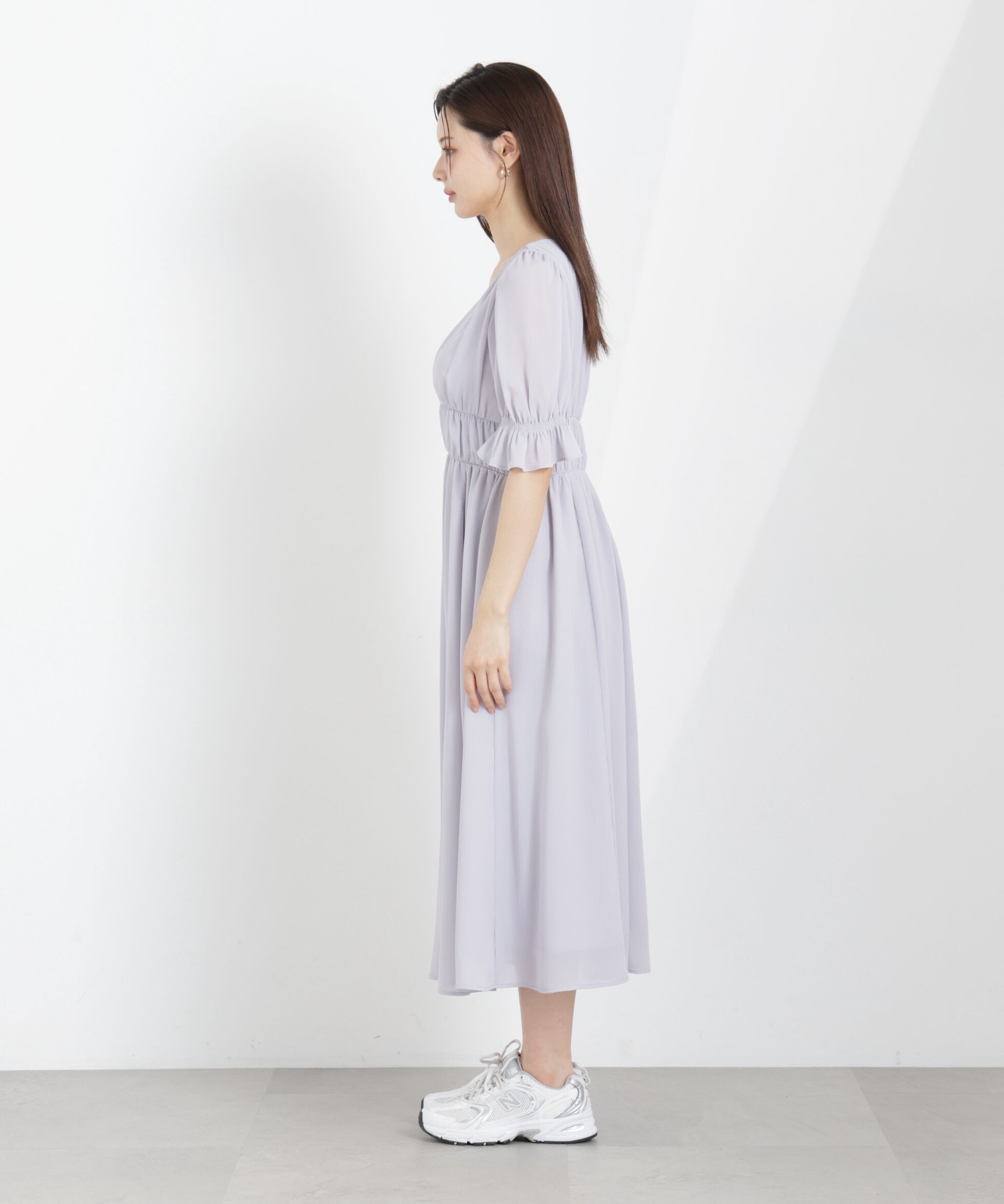 PROPORTION BODY DRESSING「シフォン楊柳ギャザーワンピース　26SS」|ワンピース|