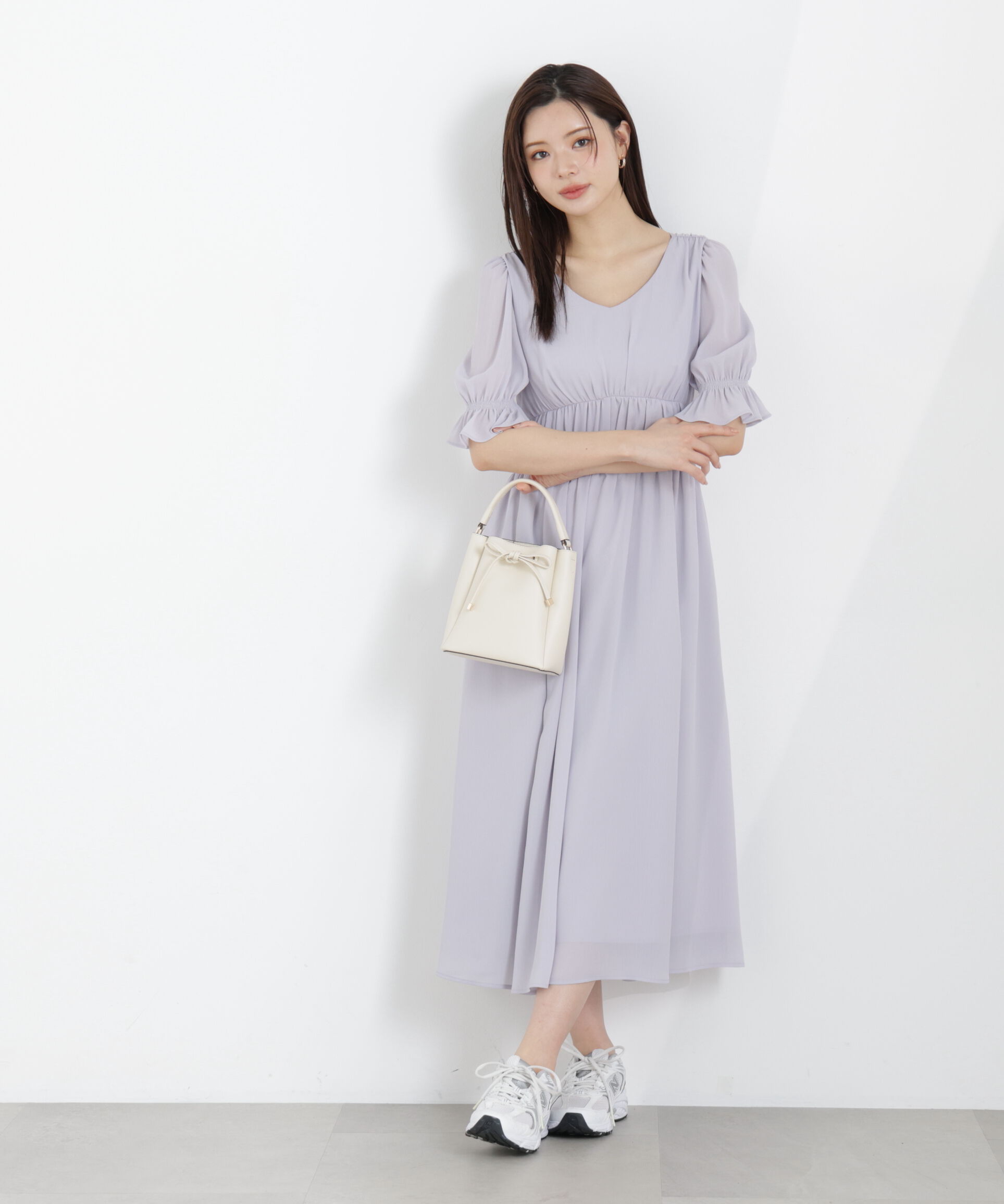 PROPORTION BODY DRESSING「シフォン楊柳ギャザーワンピース　26SS」|ワンピース|