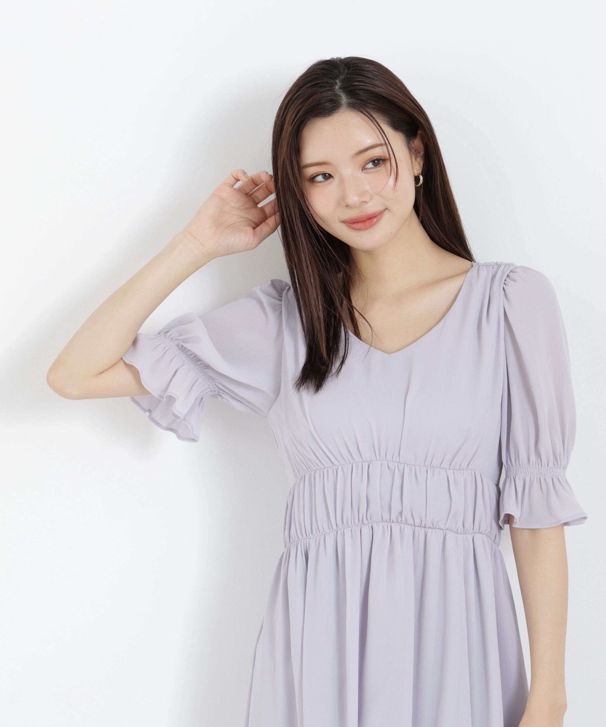 PROPORTION BODY DRESSING「シフォン楊柳ギャザーワンピース　26SS」|ワンピース|