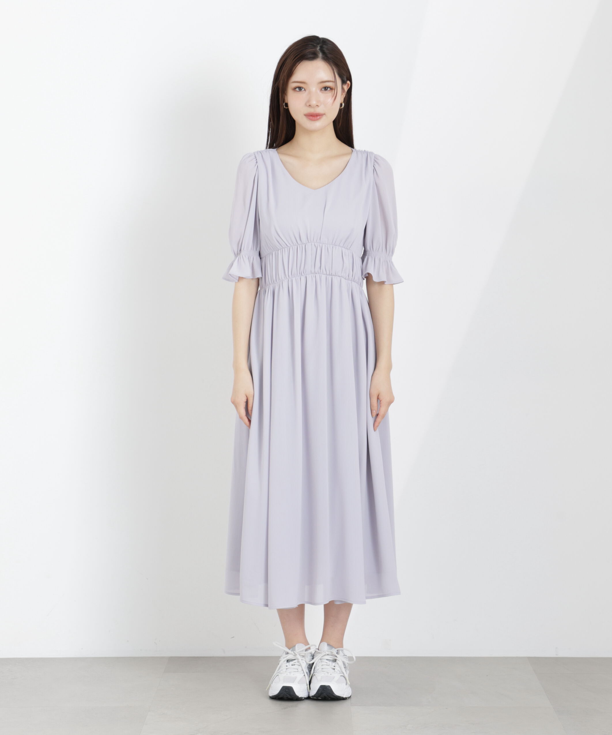 PROPORTION BODY DRESSING「シフォン楊柳ギャザーワンピース　26SS」|ワンピース|