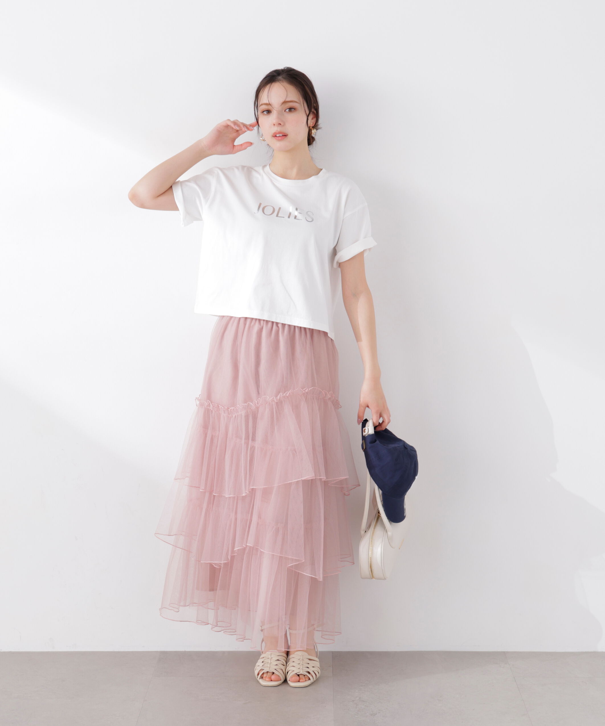 PROPORTION BODY DRESSING「ランダムティアードチュールスカート　26SS」|スカート|ピンク