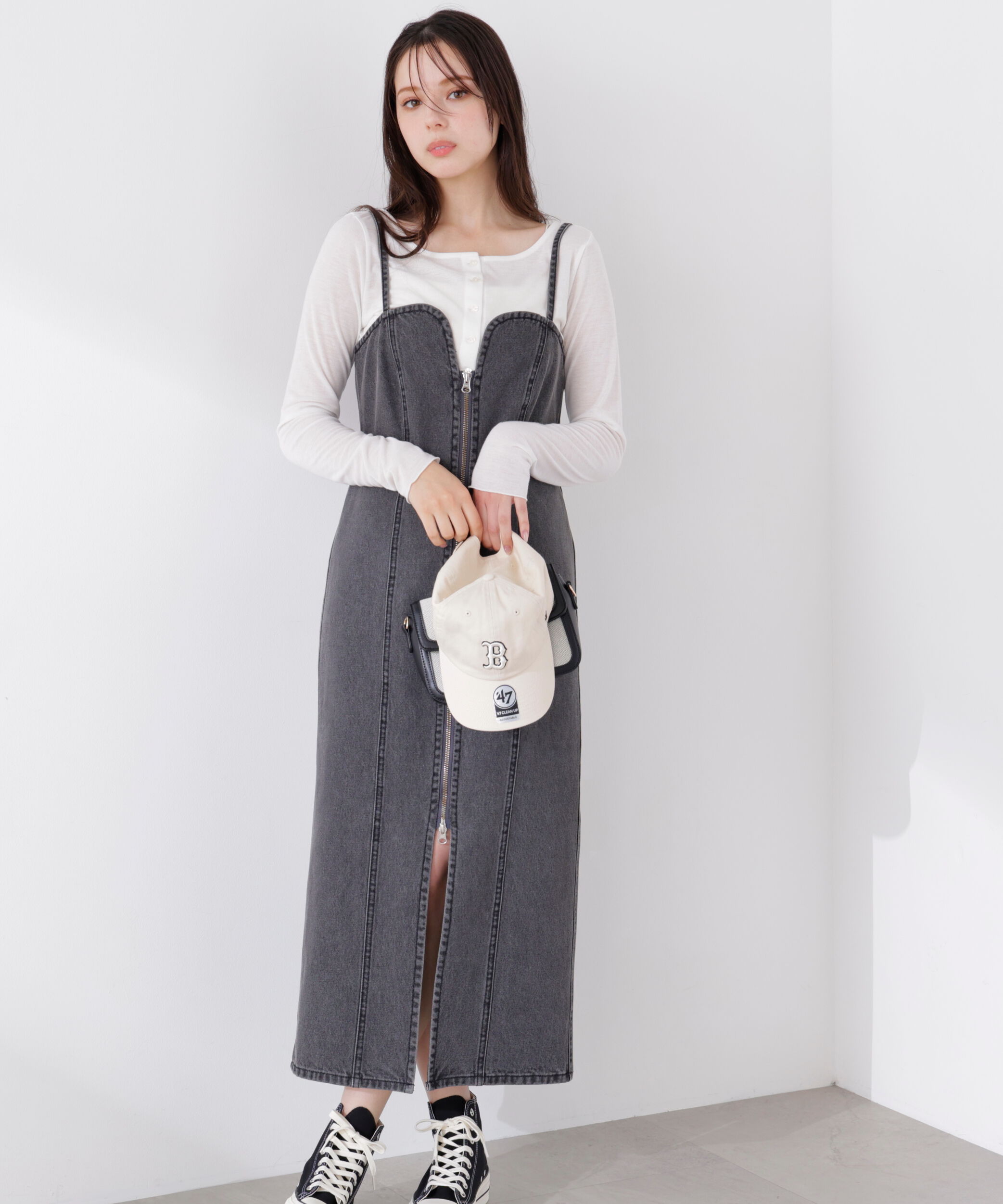 PROPORTION BODY DRESSING「〈a/mie〉デニムジャンスカ　26SS」|ワンピース|