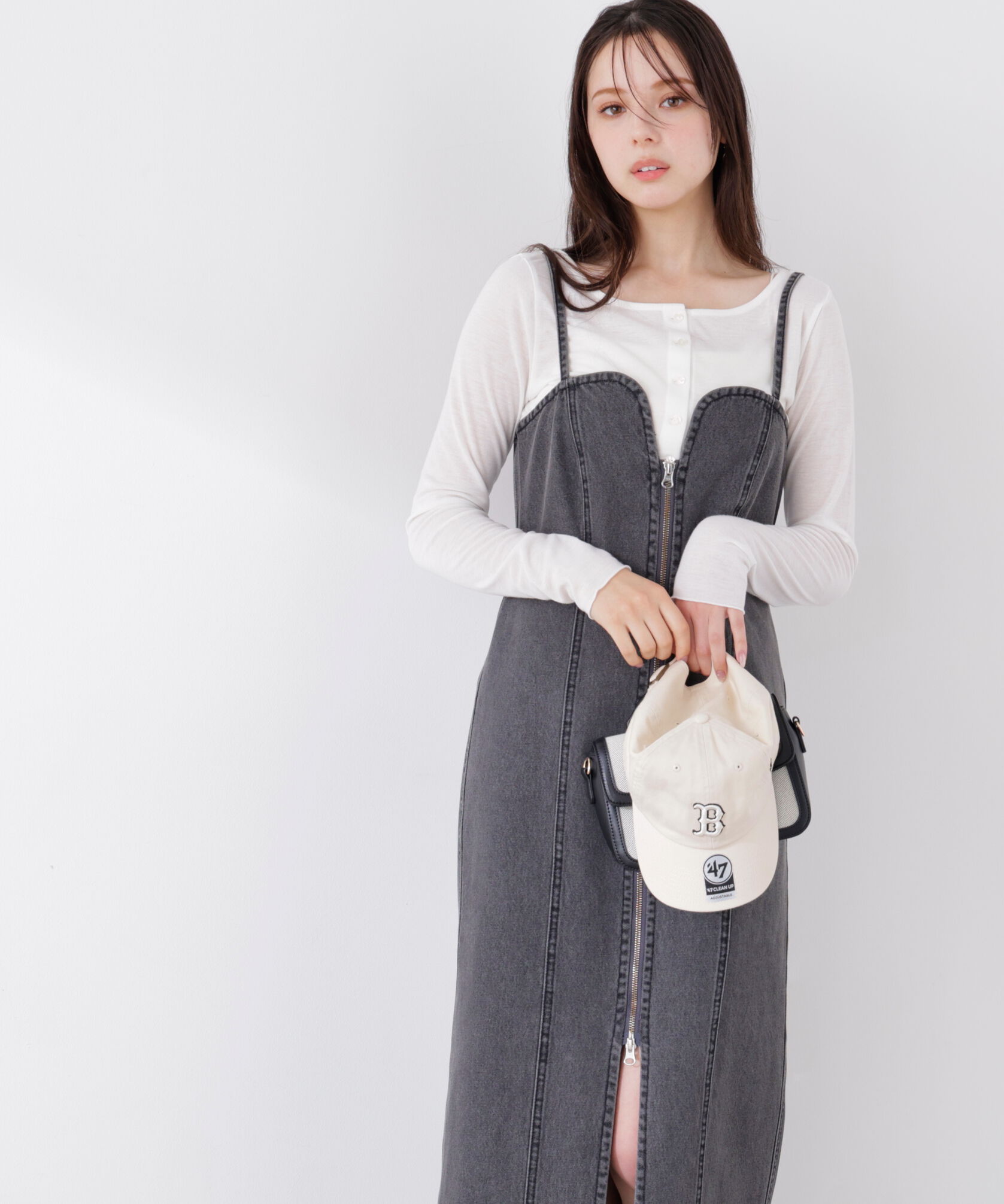 PROPORTION BODY DRESSING「〈a/mie〉デニムジャンスカ　26SS」|ワンピース|