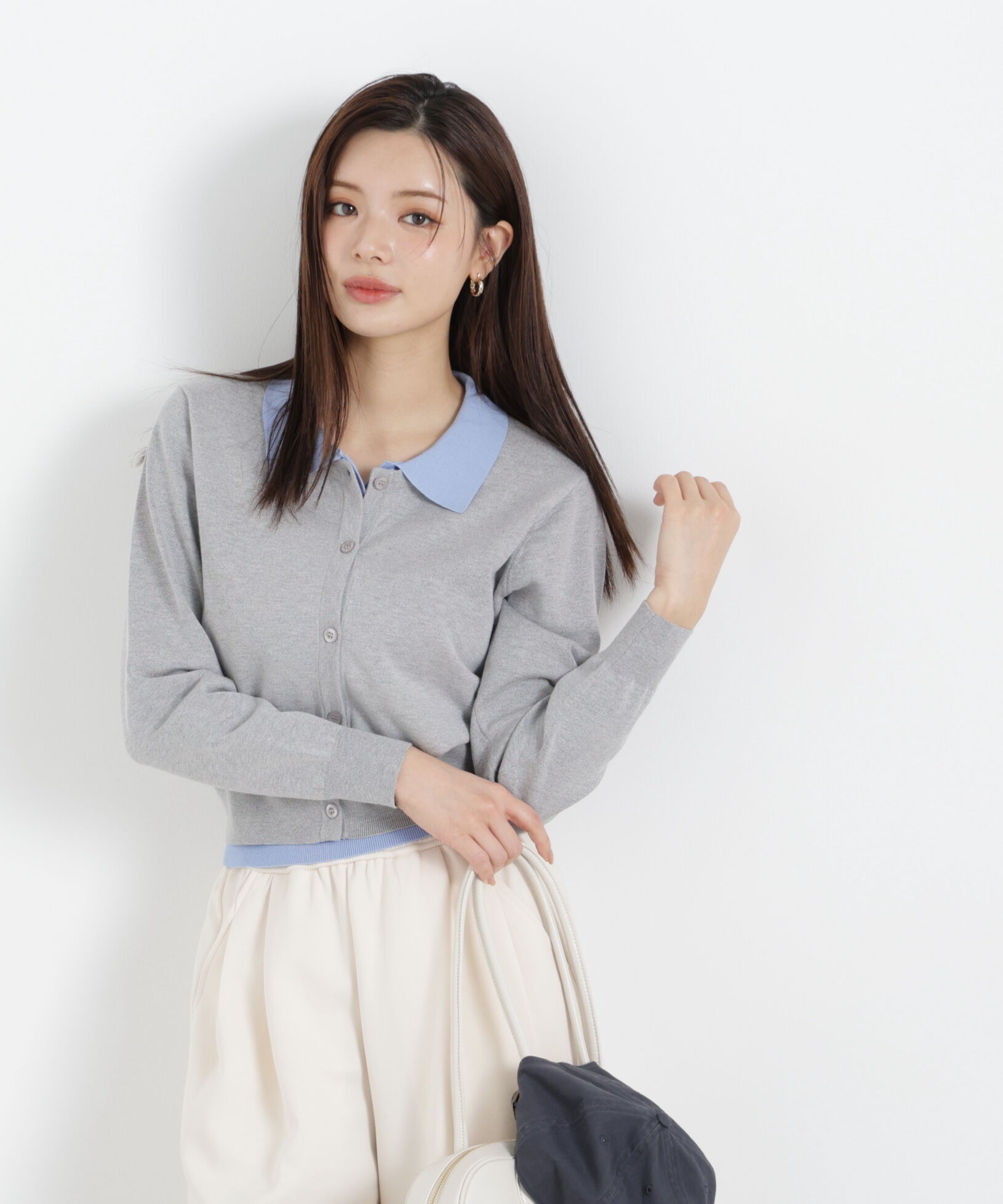 PROPORTION BODY DRESSING「〈a/mie〉レイヤード風カーディガン　26SS」|ニット・セーター|