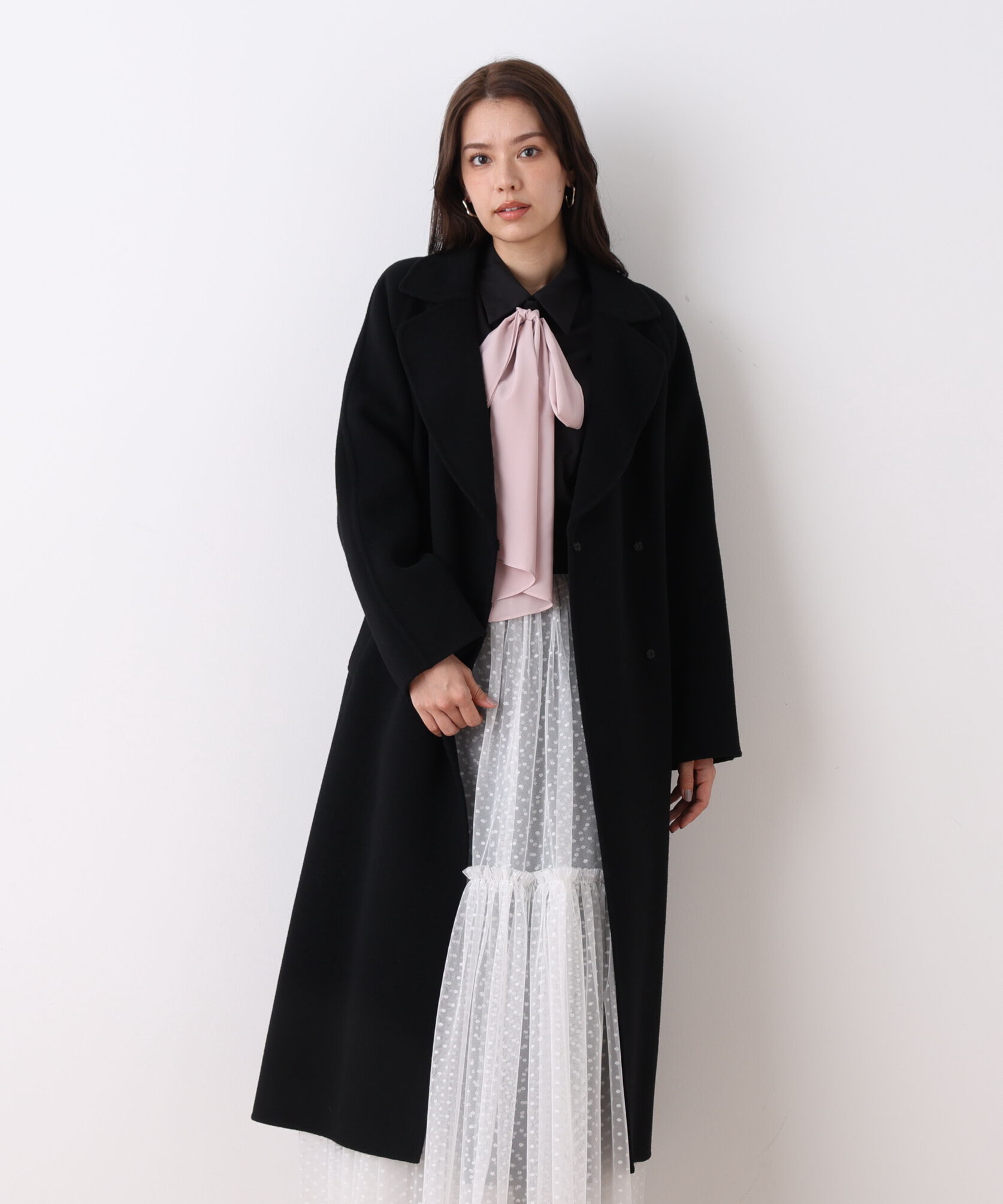  「ストール付きベルテッドリバーコート」|その他|