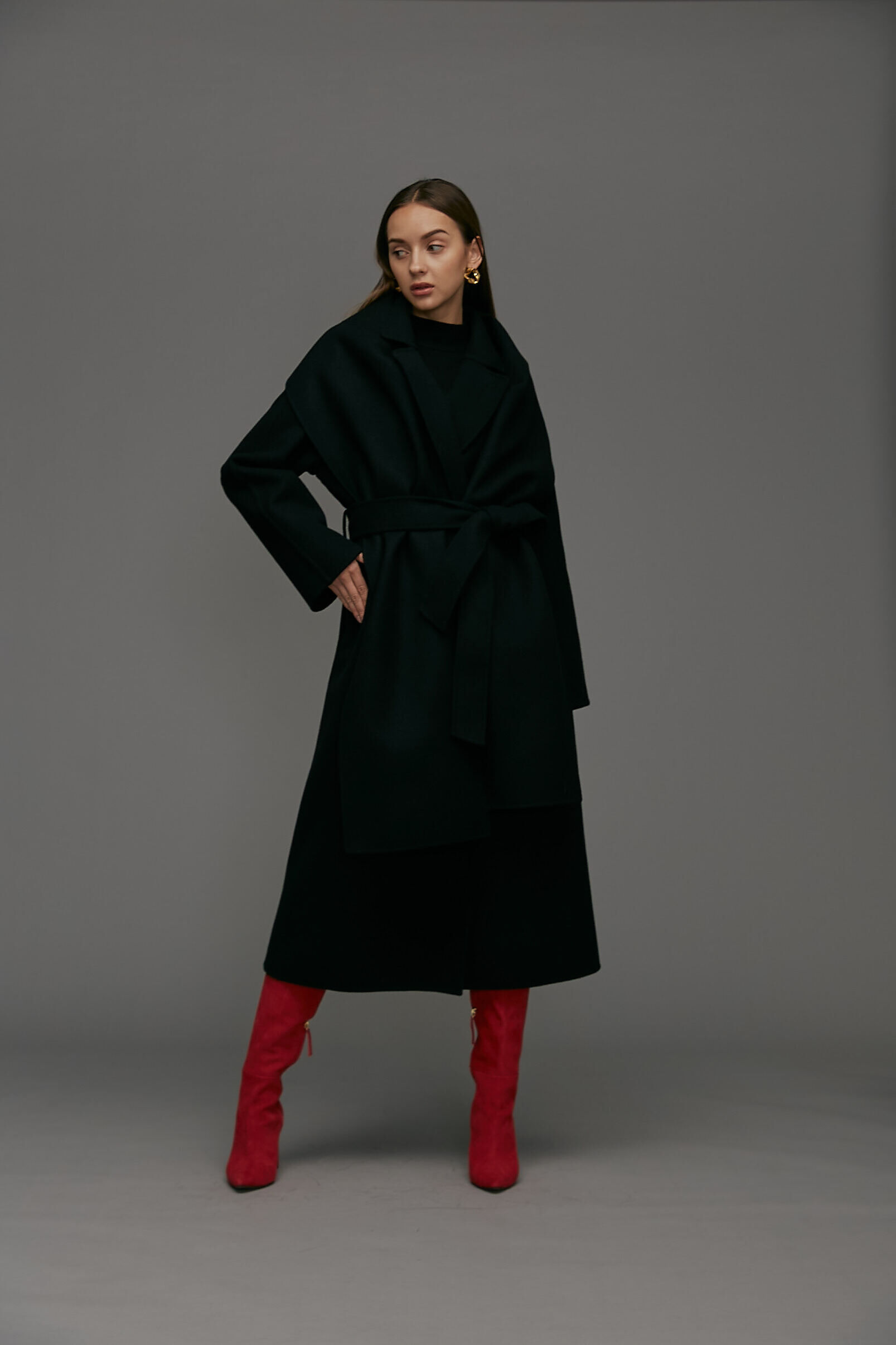  「ストール付きベルテッドリバーコート」|その他|