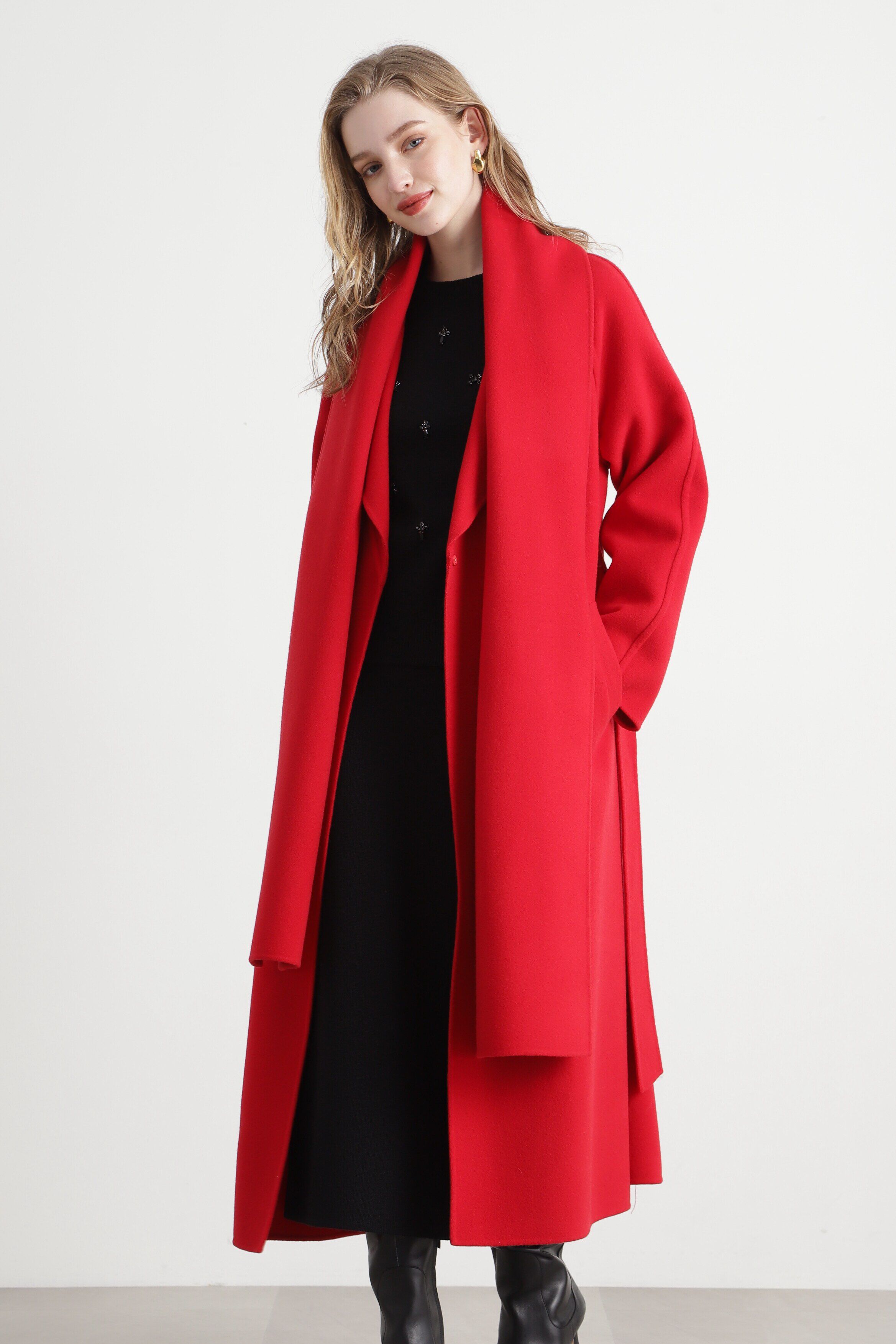  「ストール付きベルテッドリバーコート」|その他|