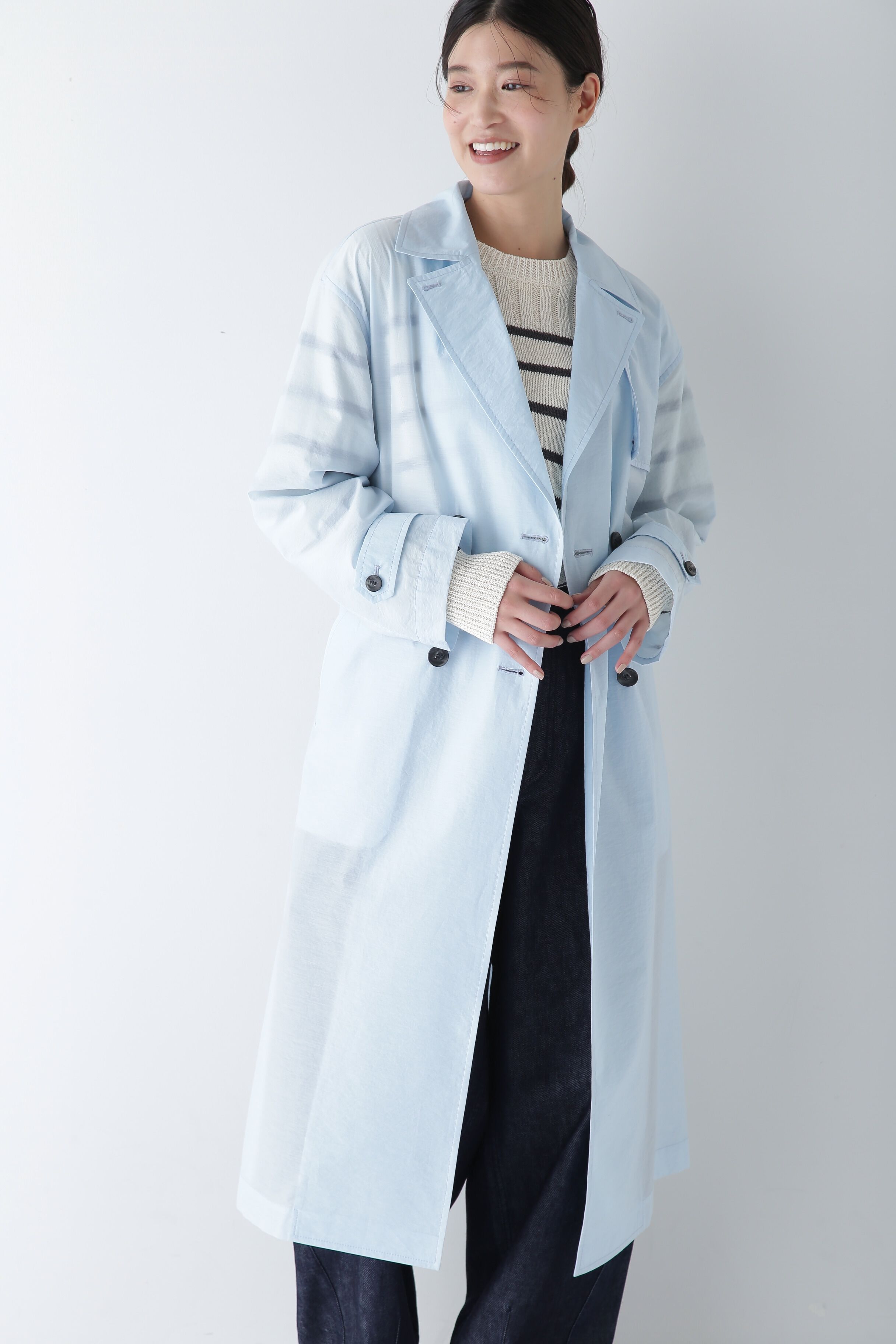  「◆コットンナイロンシアートレンチコート」|その他|ブルー