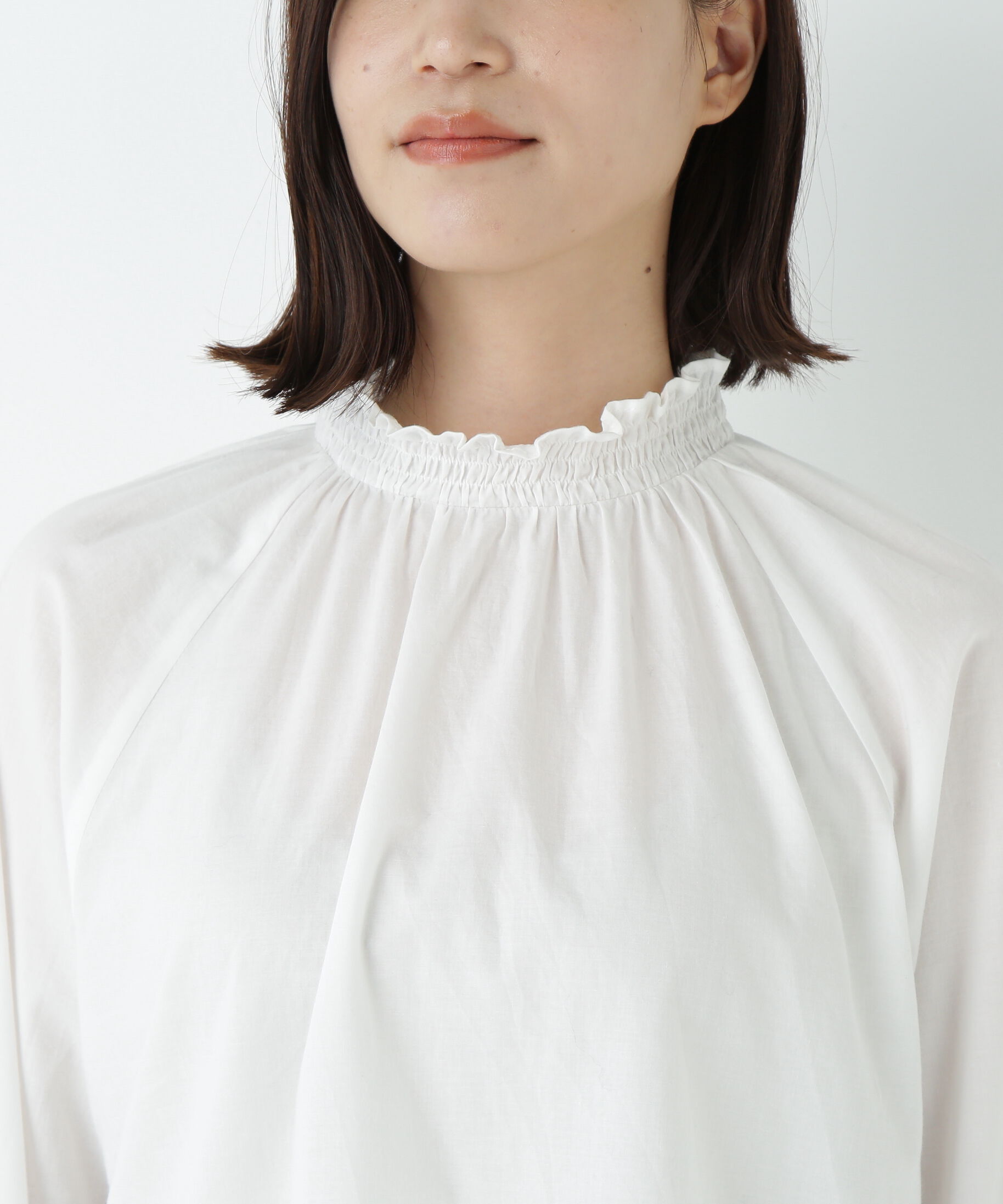  「袖チェックジャガードブラウス」|シャツ・ブラウス|