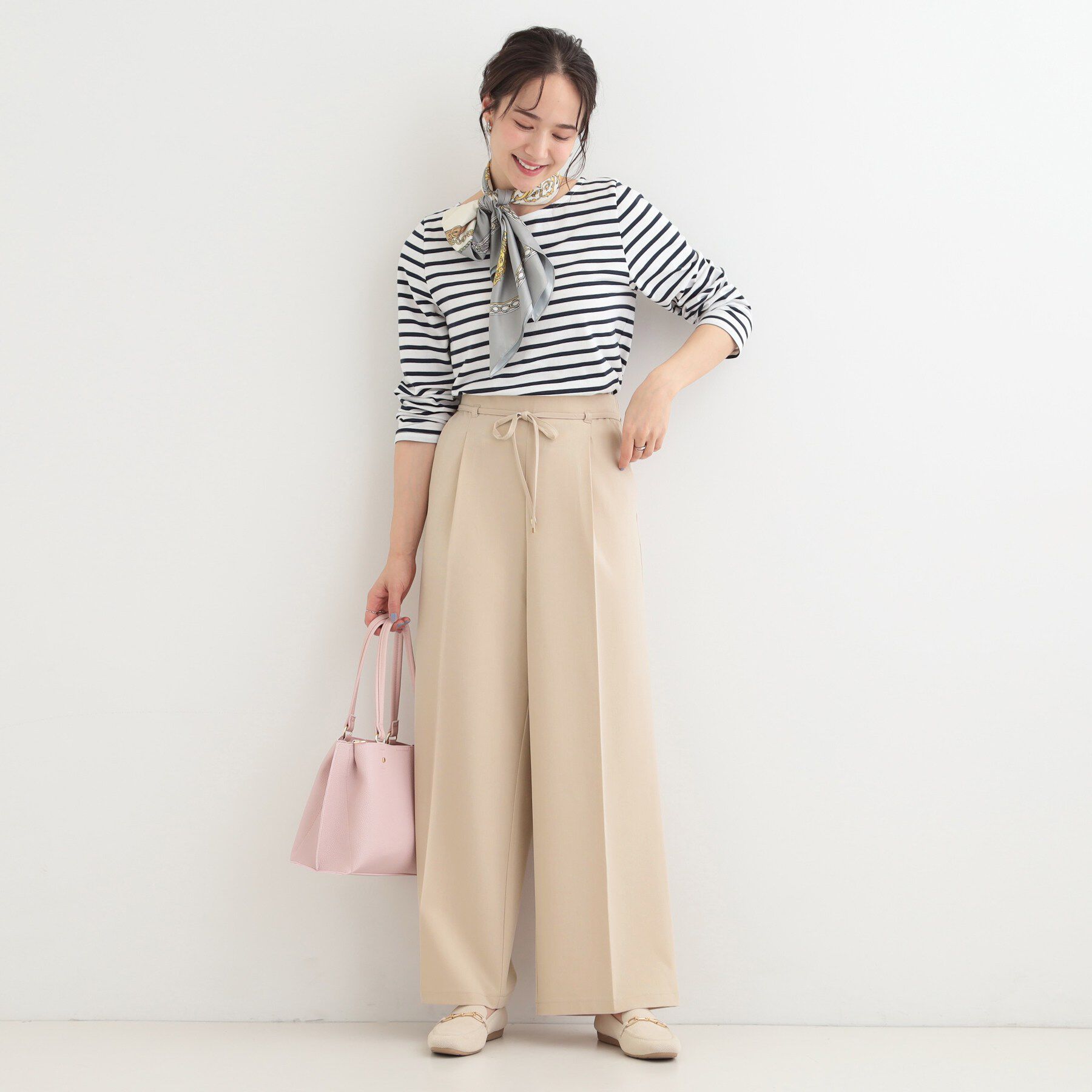 SHOO･LA･RUE「【着丈選べる/S-LL】センタープレスできちんと見え イージーワイドパンツ」|その他|