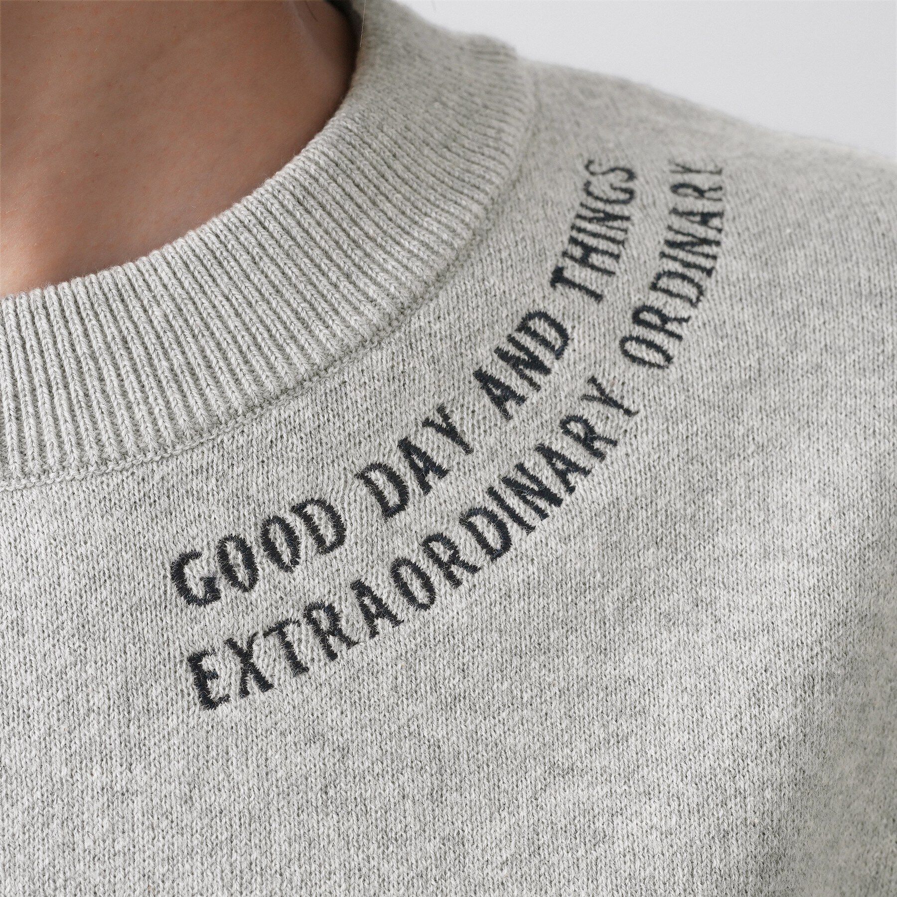 Dessin「【ユニセックス/洗える】ロゴ刺繍入りコットンジャカード」|ニット・セーター|