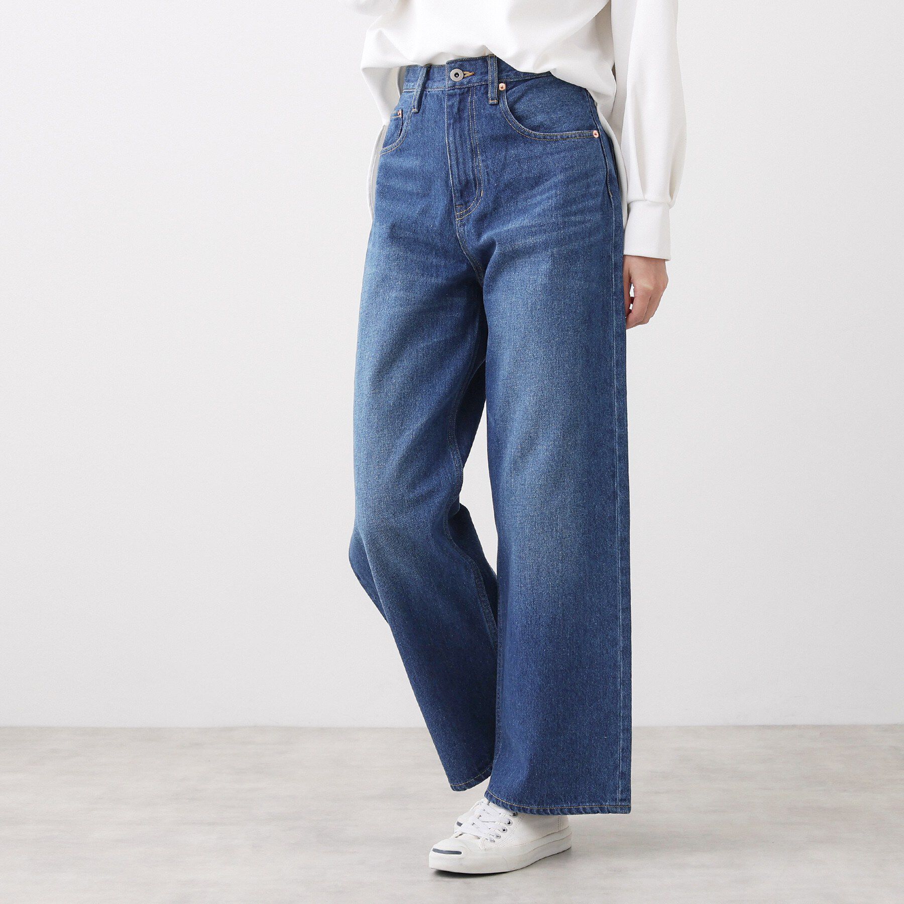 Dessin「【ユニセックス/洗える】ワイドシルエット12OZデニム」|デニム|ブルー(092)