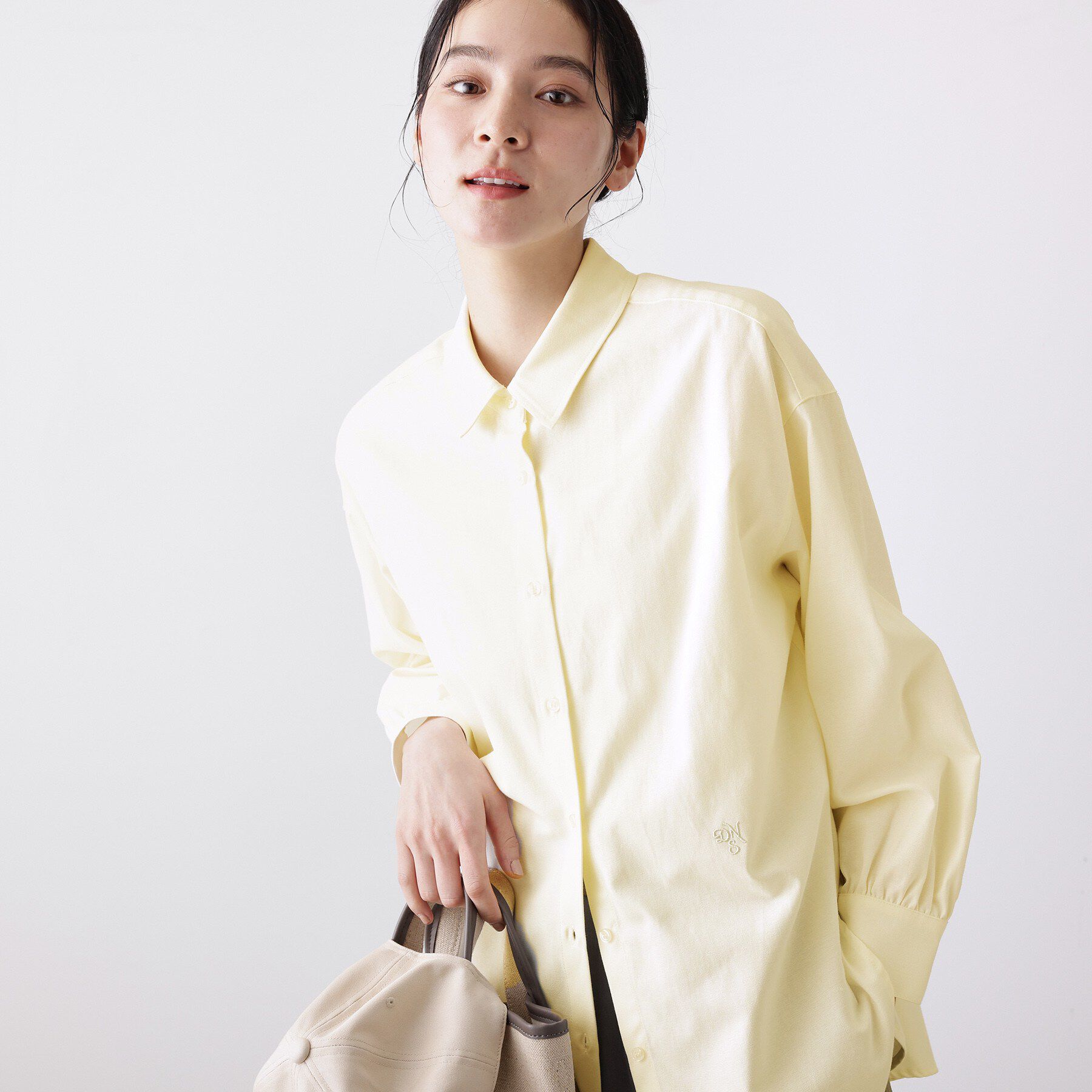 Dessin「【洗える】ベーシックカラーシャツ」|シャツ・ブラウス|ライトイエロー(03
