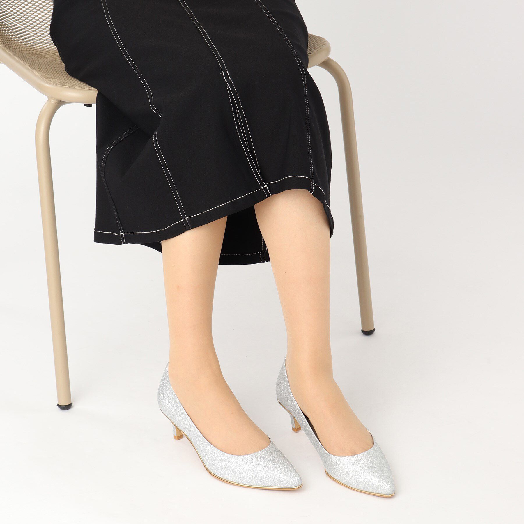 ESPERANZA「履きやすいパンプスヒール約5.5cm/グリッター」|パンプス|