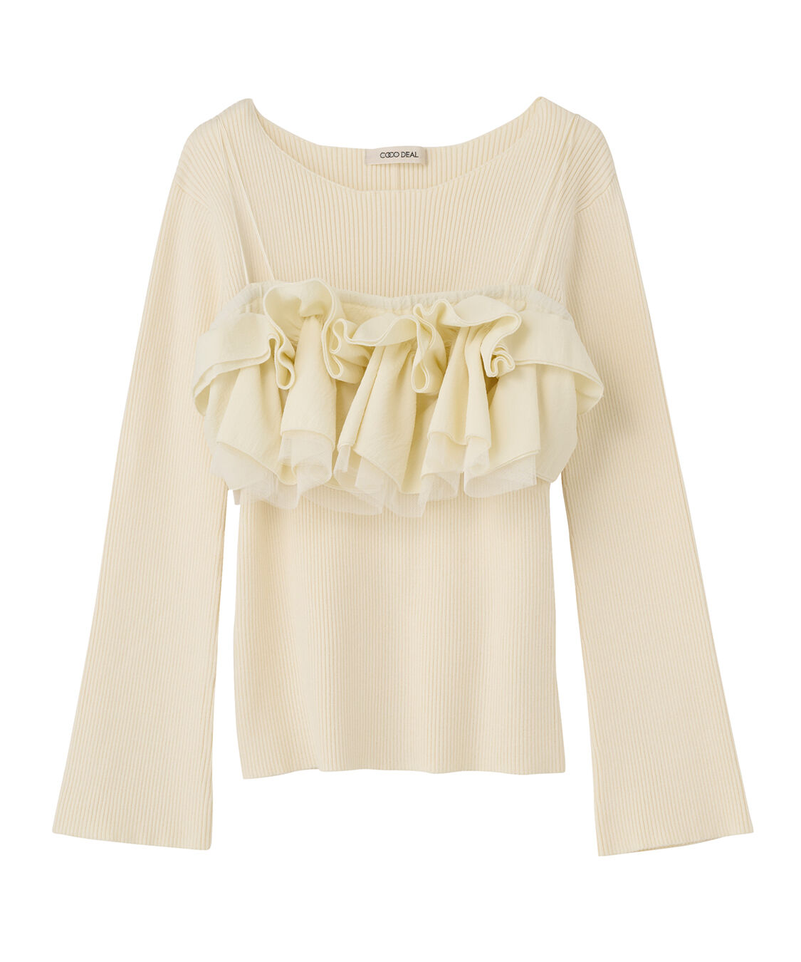 COCO DEAL「フリルビスチェレイヤードリブニット」|ニット・セーター|