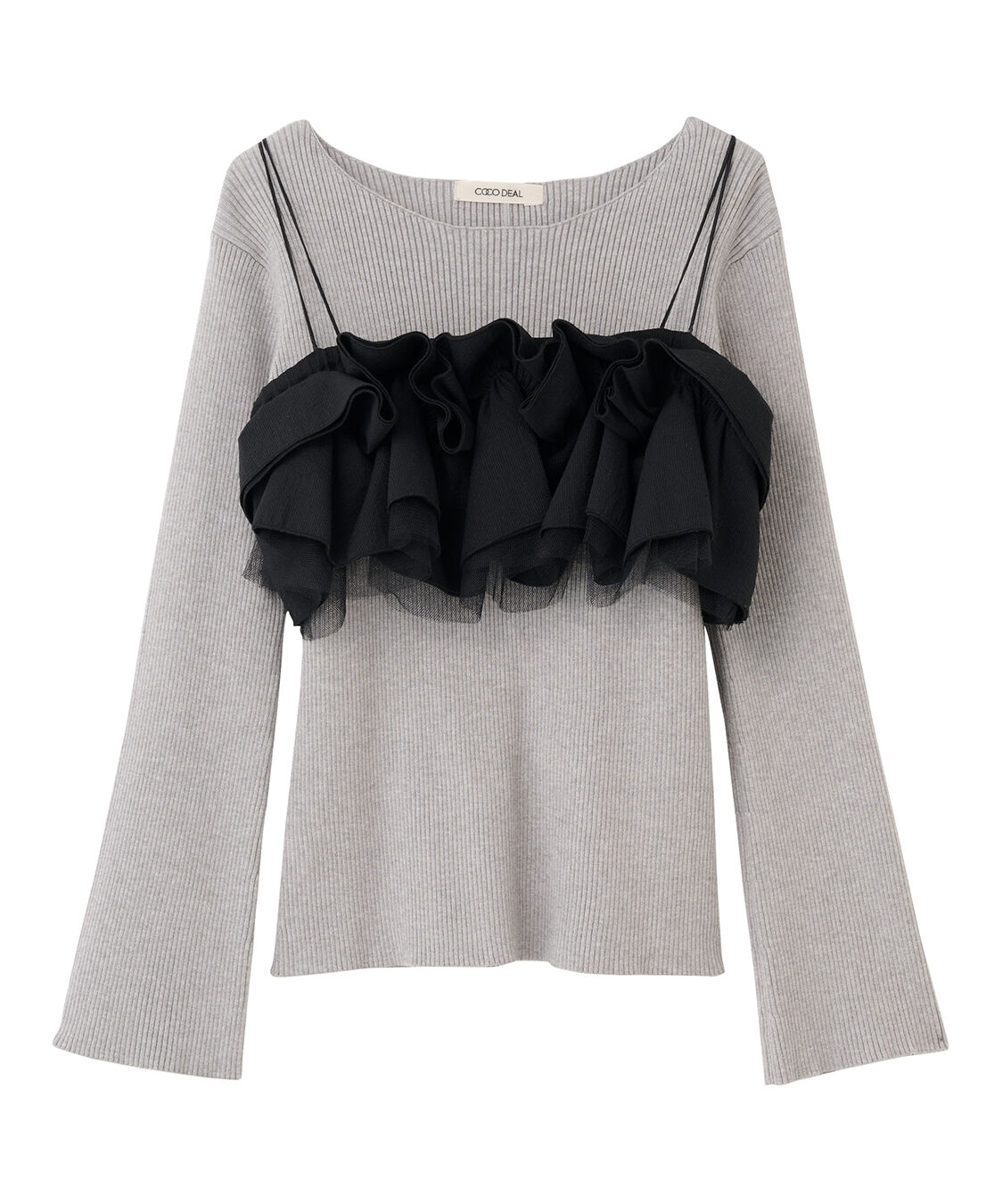 COCO DEAL「フリルビスチェレイヤードリブニット」|ニット・セーター|