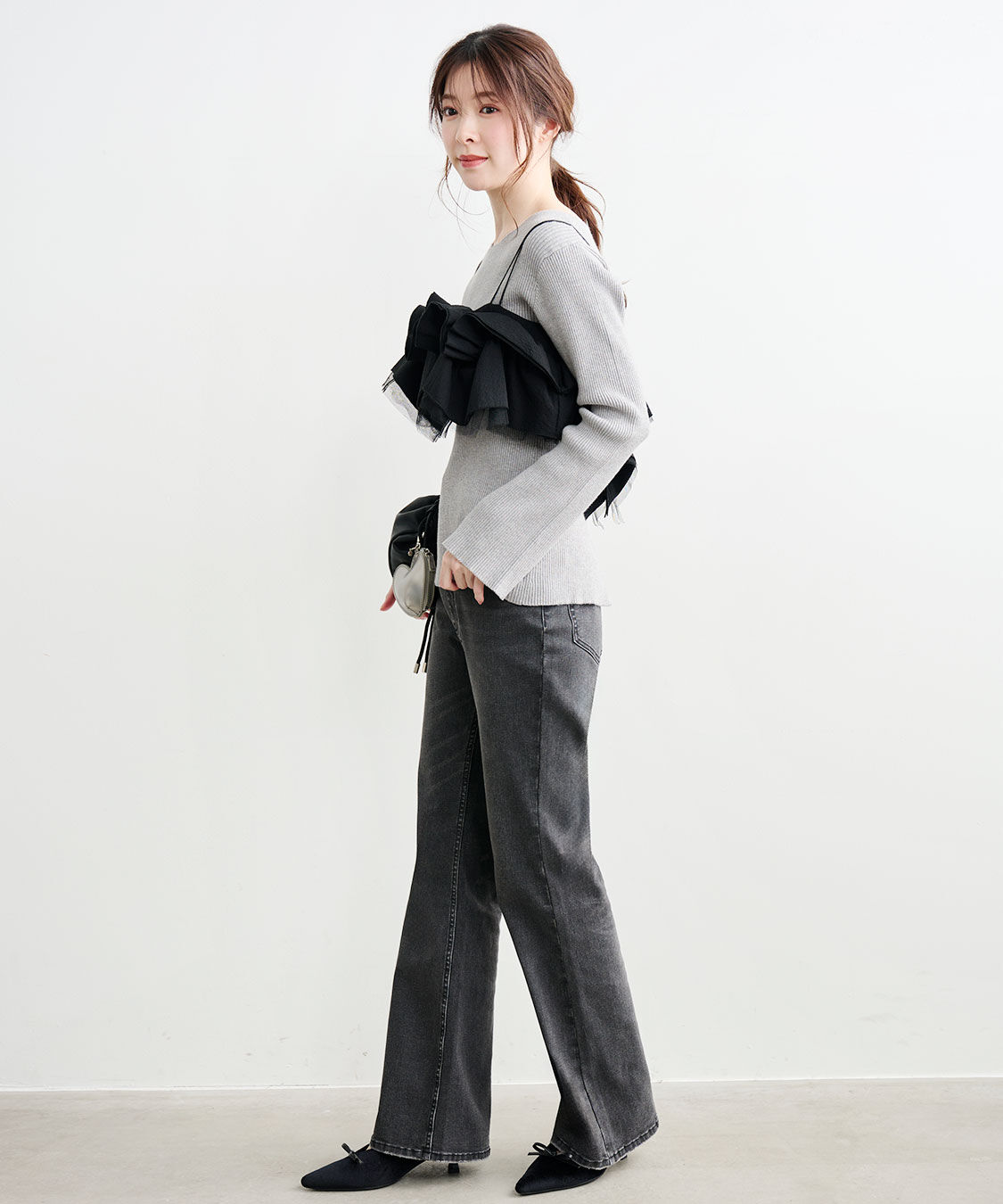 COCO DEAL「フリルビスチェレイヤードリブニット」|ニット・セーター|