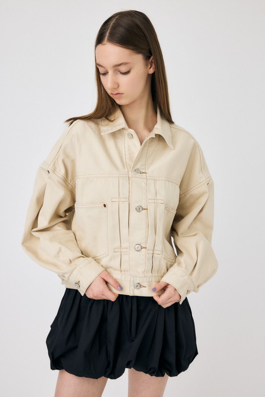 MOUSSY「TUCK SLEEVE デニムジャケット」|デニムジャケット|