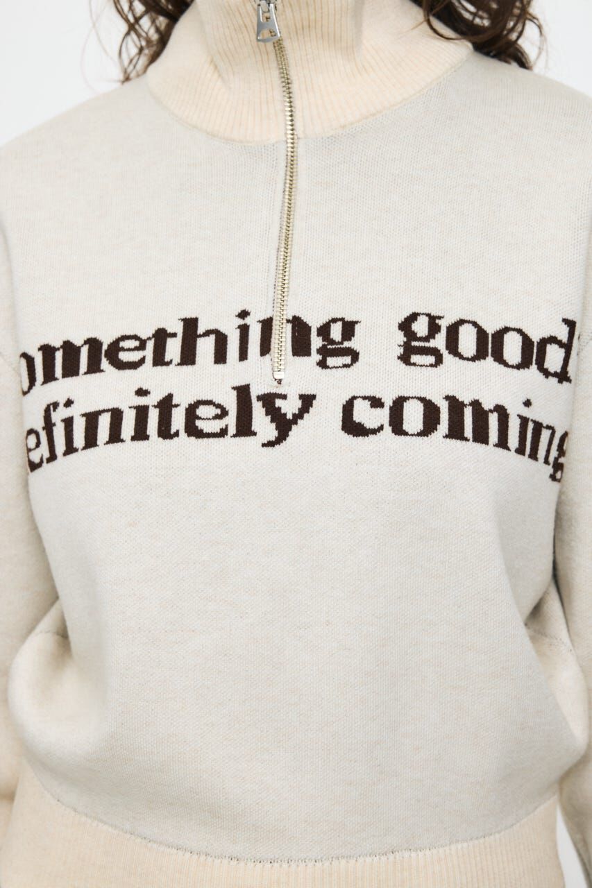 MOUSSY「LETTERED HALF ZIPセーター」|ニット・セーター|