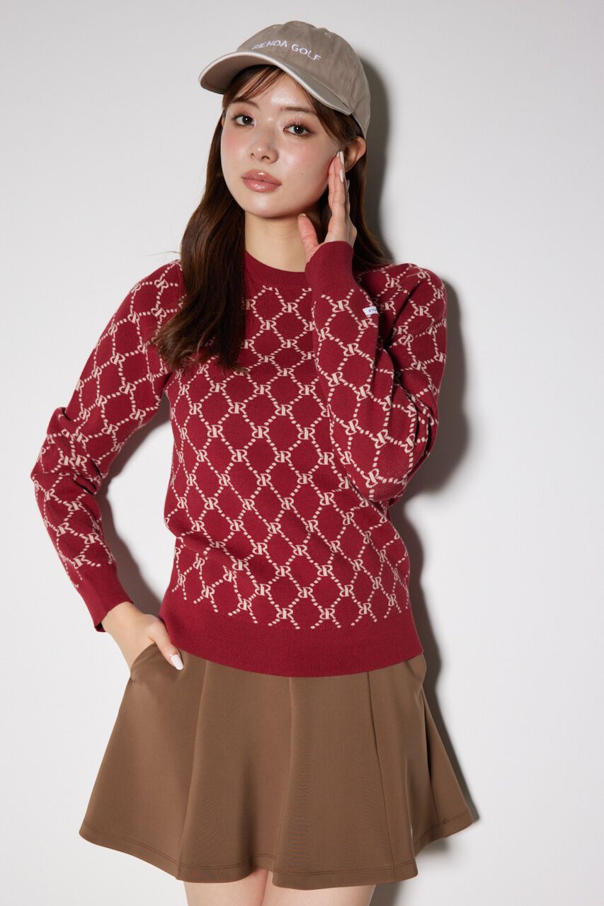 rienda「モノグラムロゴニットトップス」|ニット・セーター|
