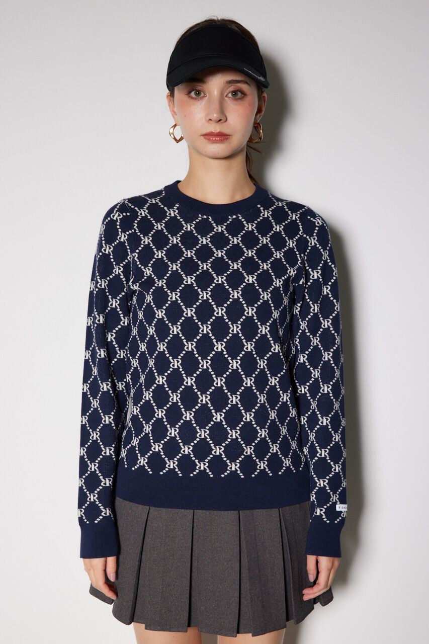 rienda「モノグラムロゴニットトップス」|ニット・セーター|