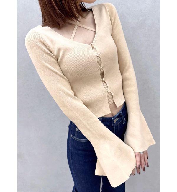 dazzlin「【追加生産分/20周年記念復刻！】カーデタイトトップス」|ニット・セーター|