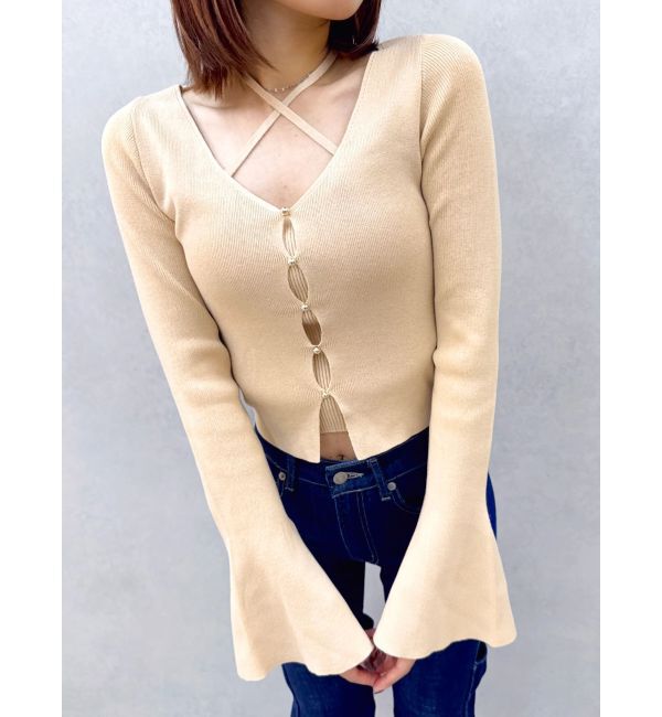 dazzlin「【追加生産分/20周年記念復刻！】カーデタイトトップス」|ニット・セーター|