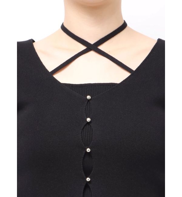 dazzlin「【追加生産分/20周年記念復刻！】カーデタイトトップス」|ニット・セーター|