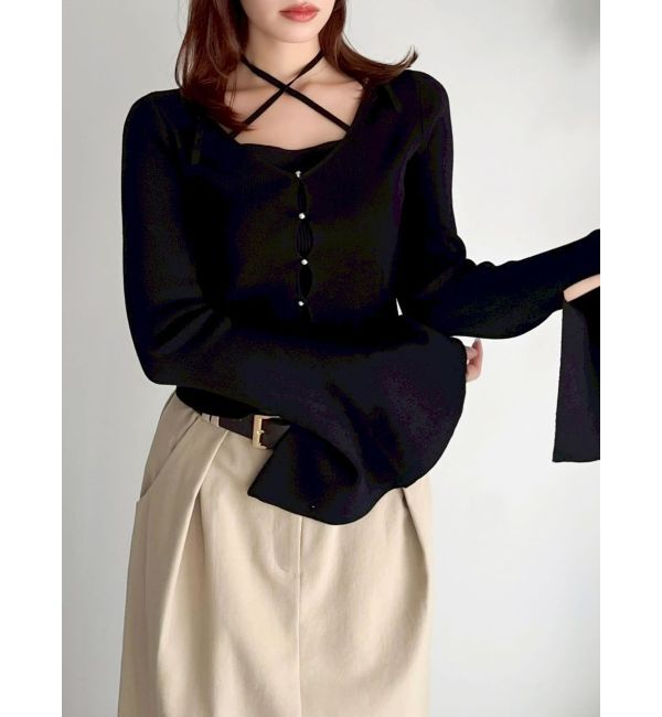 dazzlin「【追加生産分/20周年記念復刻！】カーデタイトトップス」|ニット・セーター|