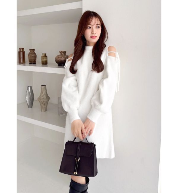 dazzlin「【WEB限定】オープンショルダーミニワンピース」|ワンピース|