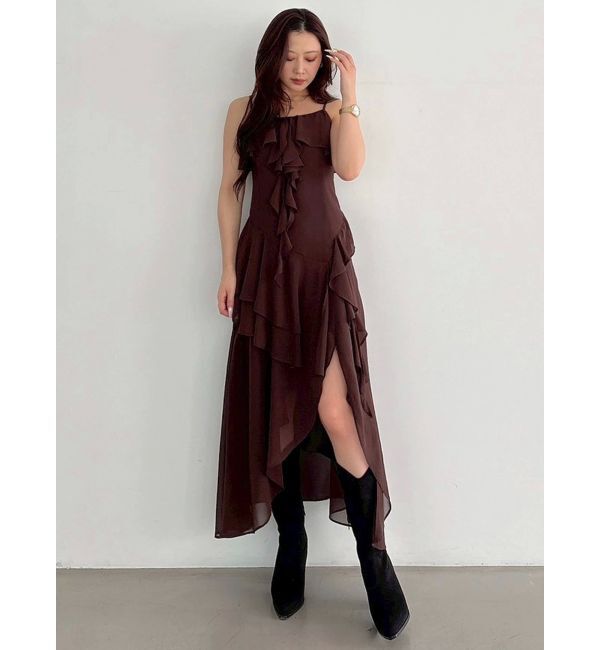 MERCURYDUO「ラッフルティアードキャミワンピース」|ワンピース|