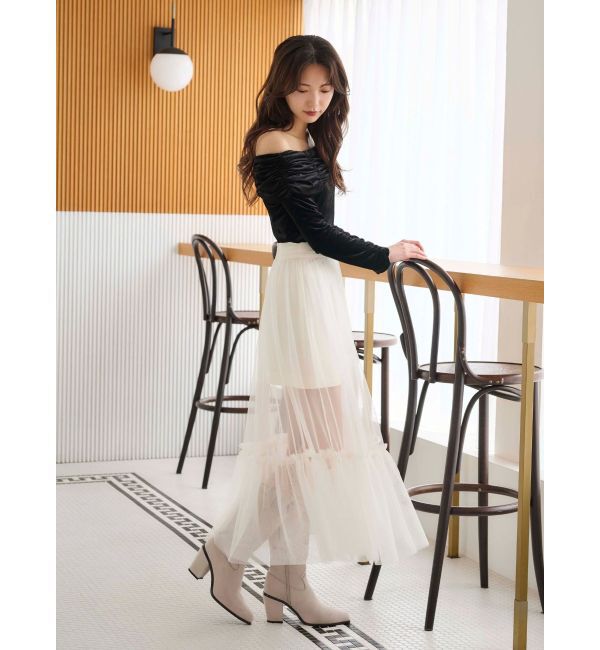 MERCURYDUO「チュールティアードスカート」|スカート|