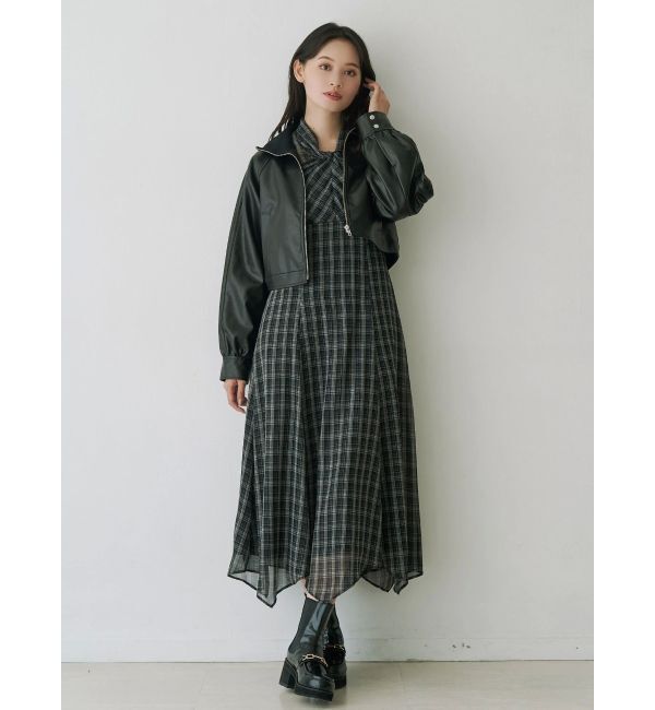 MERCURYDUO「ツイストネックロングスリーブワンピース」|ワンピース|