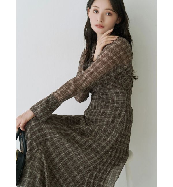 MERCURYDUO「ツイストネックロングスリーブワンピース」|ワンピース|