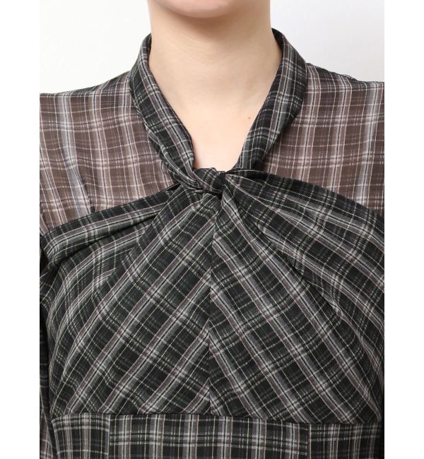 MERCURYDUO「ツイストネックロングスリーブワンピース」|ワンピース|