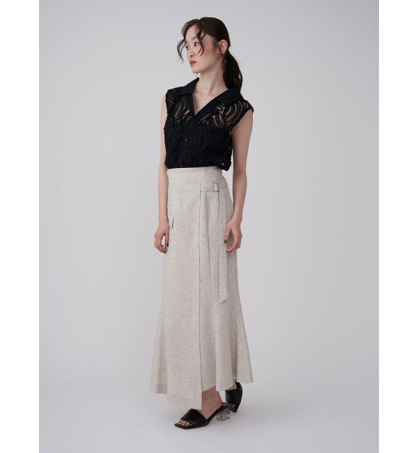 LAGUNAMOON「【新色追加】ツイードウエストアシメナローフレアスカート」|スカート|