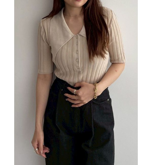 LAGUNAMOON「【機能性アイテム】ウォッシャブルビックカラーニットプルオーバー」|ニット・セーター|