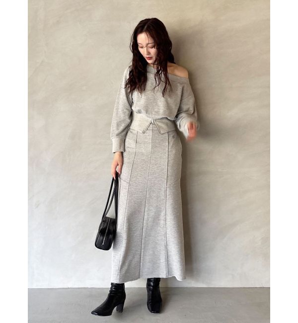 LAGUNAMOON「ラメスウェットナロースカート」|スカート|