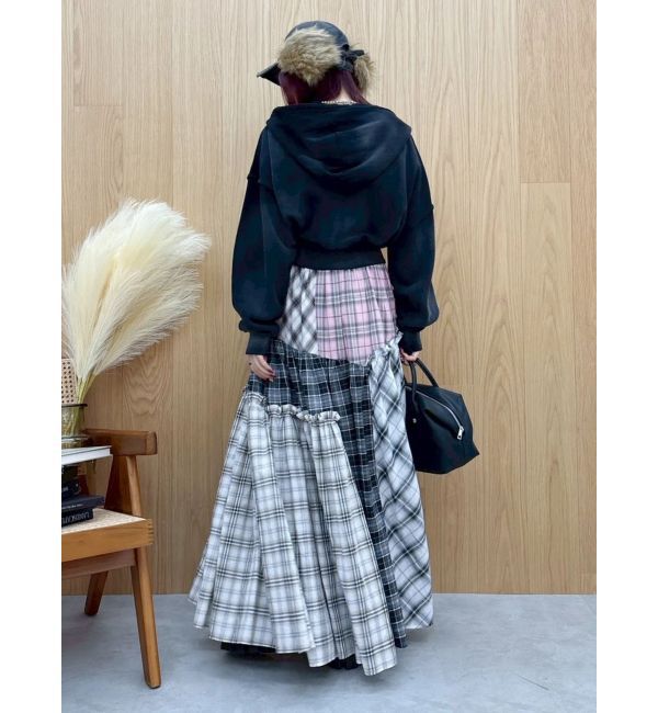EVRIS「チェックドッキングロングスカート」|スカート|
