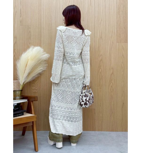 EVRIS「オープンニットロングカーディガン」|カーディガン|アイボリー