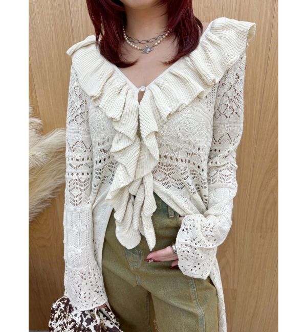 EVRIS「オープンニットロングカーディガン」|カーディガン|