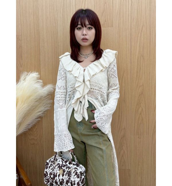 EVRIS「オープンニットロングカーディガン」|カーディガン|