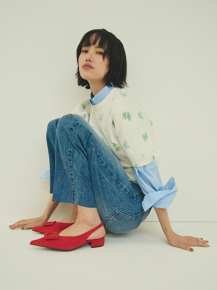 Mila Owen「バックル付きラムレザースリングパンプス」|パンプス|