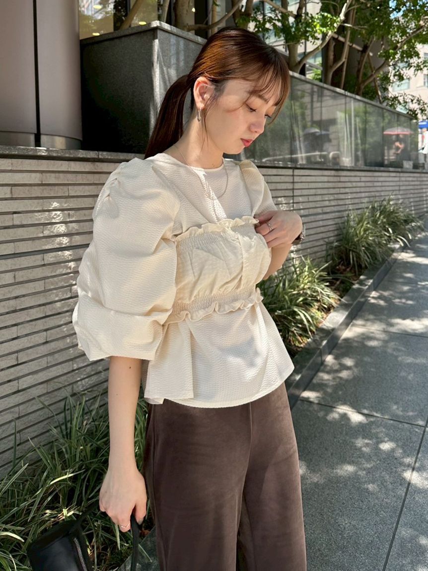 emmi atelier「ギンガムチェック2ピースブラウス」|シャツ・ブラウス|