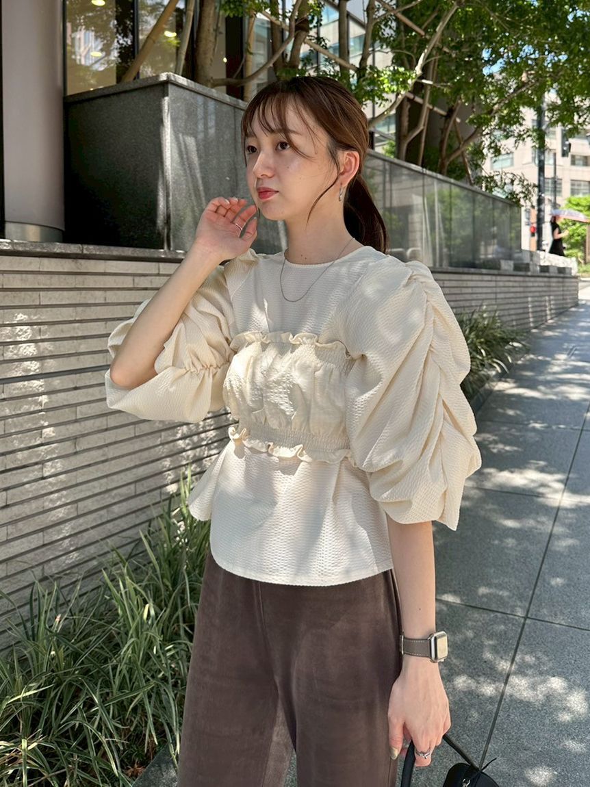 emmi atelier「ギンガムチェック2ピースブラウス」|シャツ・ブラウス|