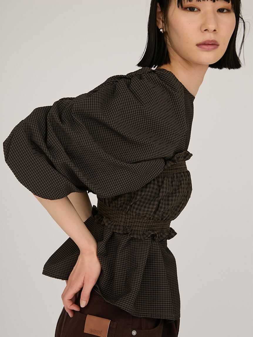 emmi atelier「ギンガムチェック2ピースブラウス」|シャツ・ブラウス|
