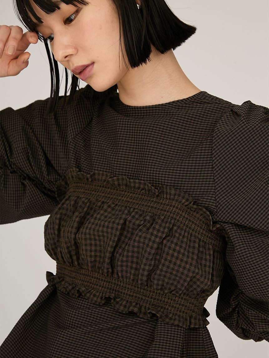 emmi atelier「ギンガムチェック2ピースブラウス」|シャツ・ブラウス|