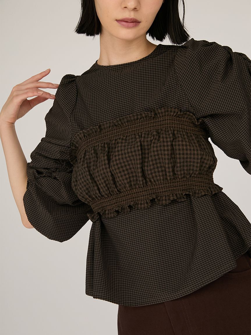 emmi atelier「ギンガムチェック2ピースブラウス」|シャツ・ブラウス|